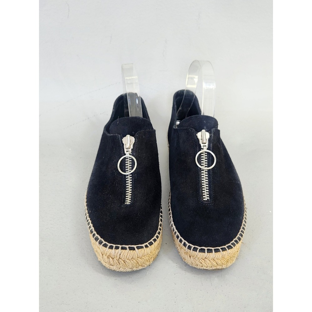Alexander Wang Devon Espadrilles Women 38 Black Suede Zipper Platform Loafers